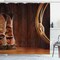 Ambesonne Western Shower Curtain, American Style Cowboy Wild West Culture Sports Team Roping Barn Print, Cloth Fabric Bathroom Decor Set with Hooks, 69" W x 70" L, Umber Brown